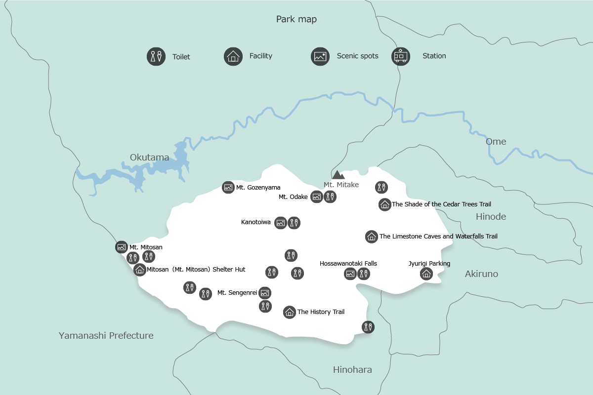 map of Hinohara and Akiruno
