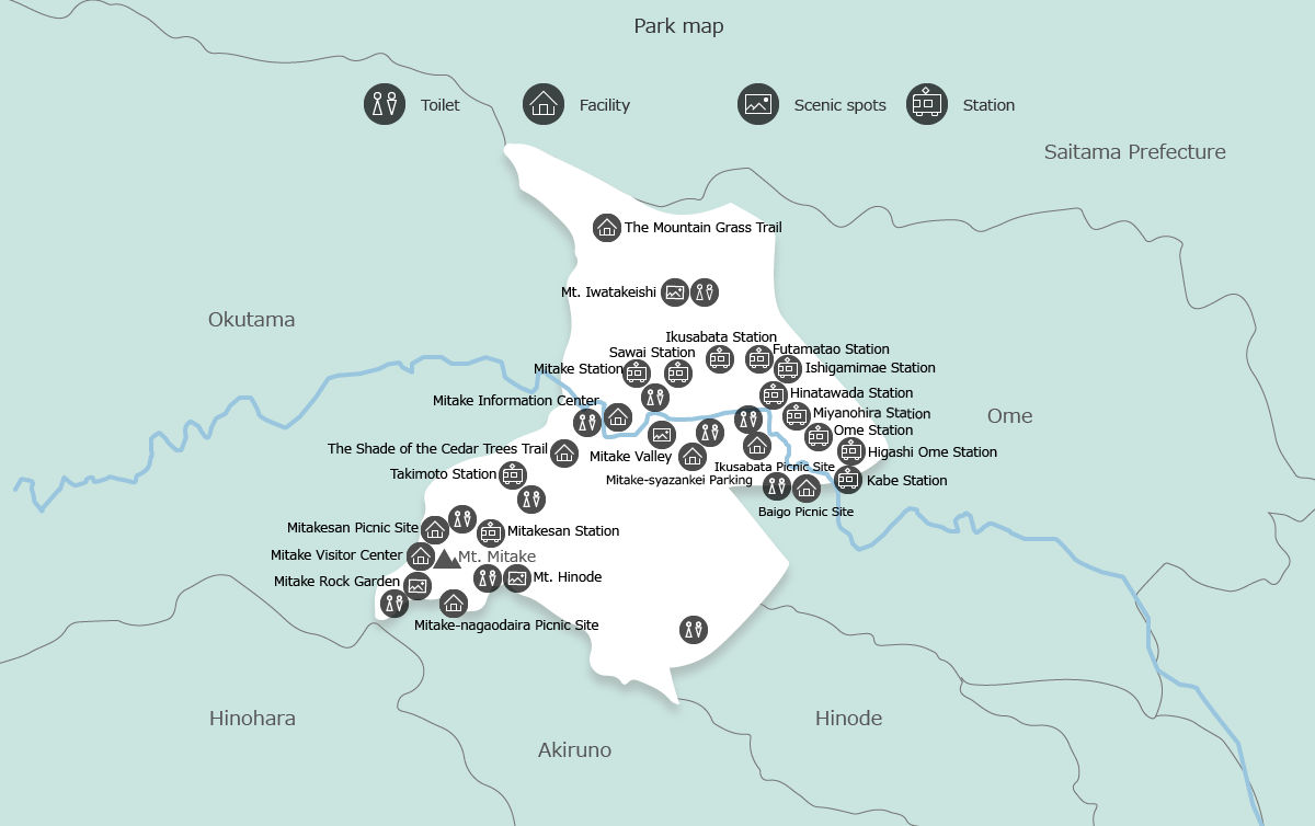 Map of Mitake and Hinode