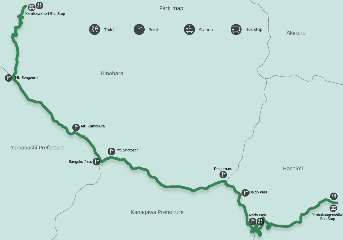 map of The Fujimi Trail (Fujimi no michi) 