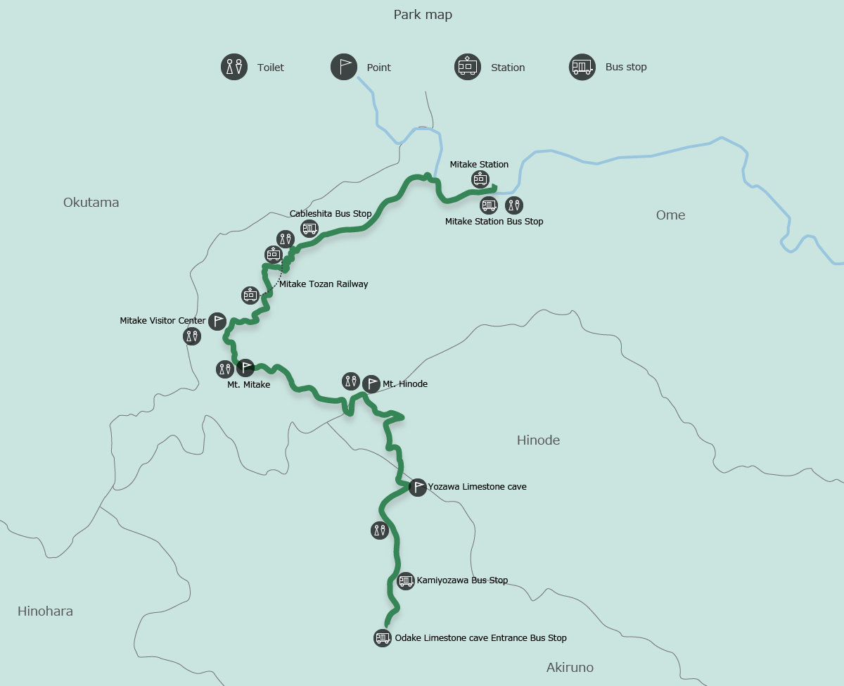map of The Shade of the Cedar Trees Trail (Sugi no Kokage no Michi) 