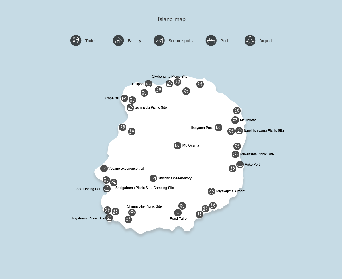 Map of Miyakejima Island