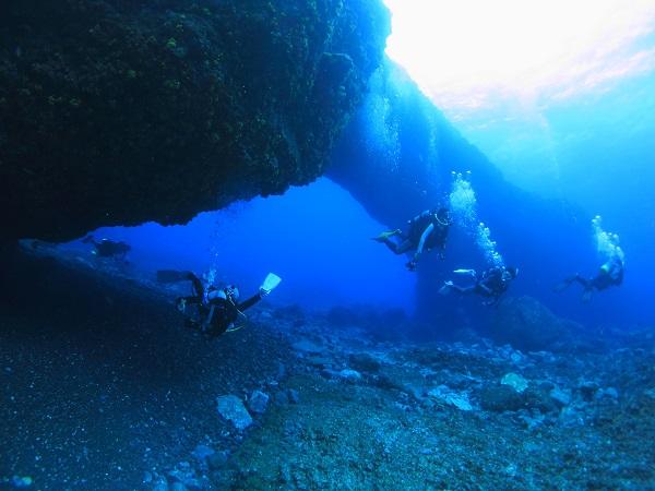 An underwater arch