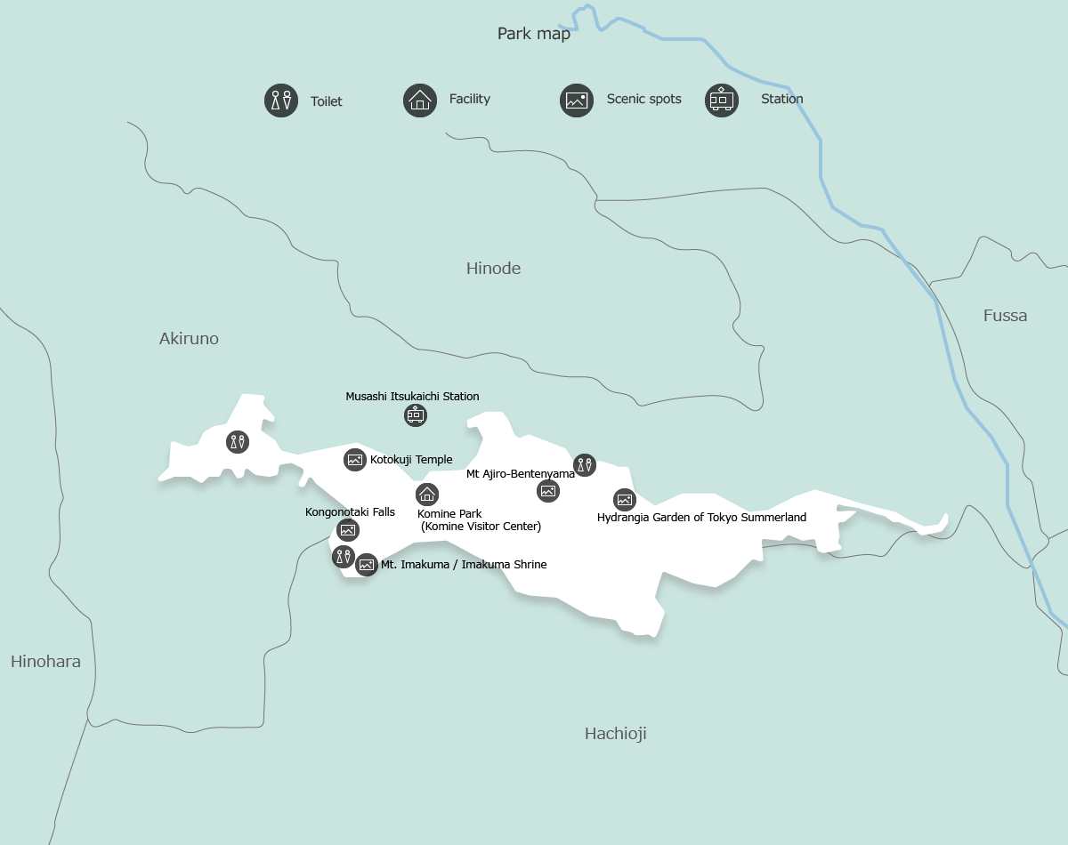 Map of Metropolitan Akikawa Hills Natural Park