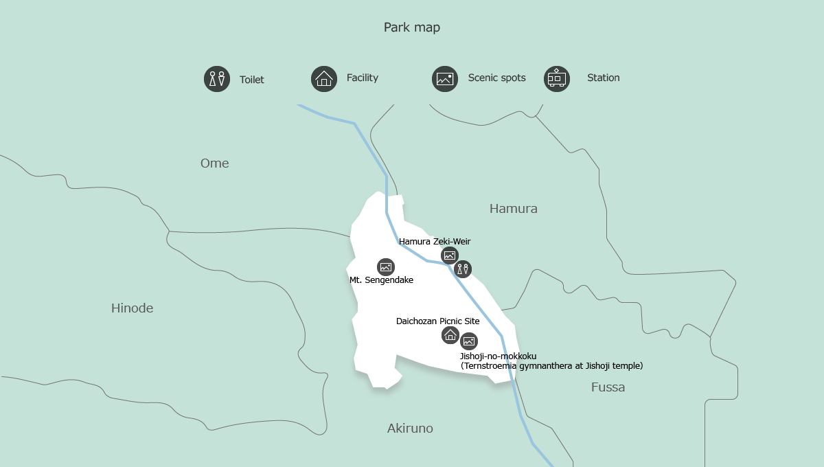 Metropolitan Hamura Kusabana Hills Natural Park map of