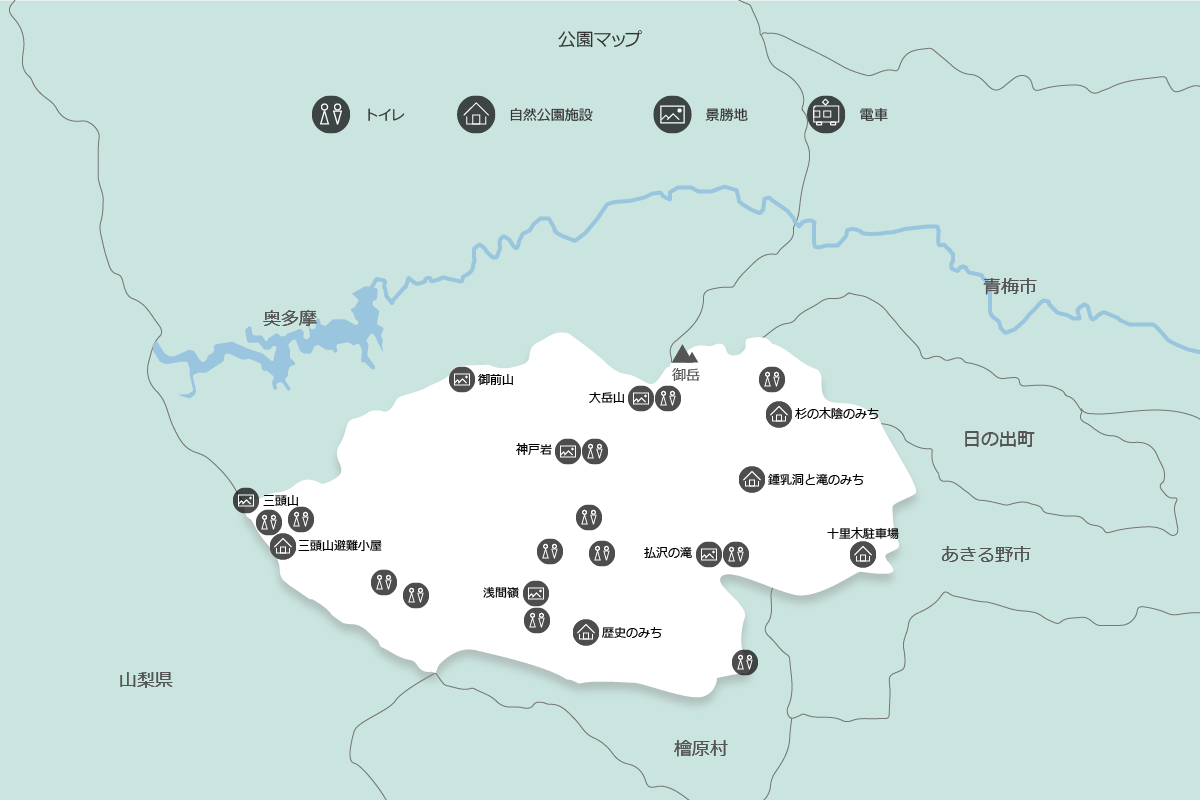 檜原・あきる野の地図