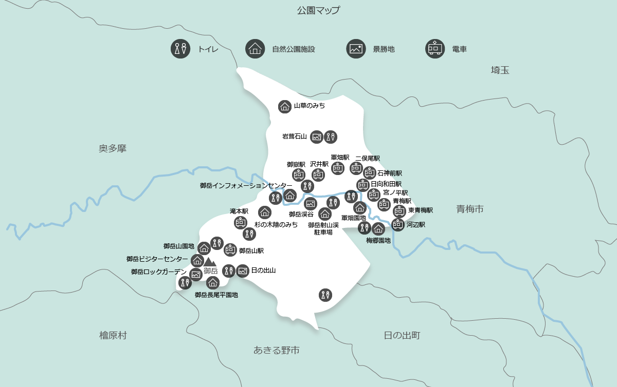 御岳・日の出の地図