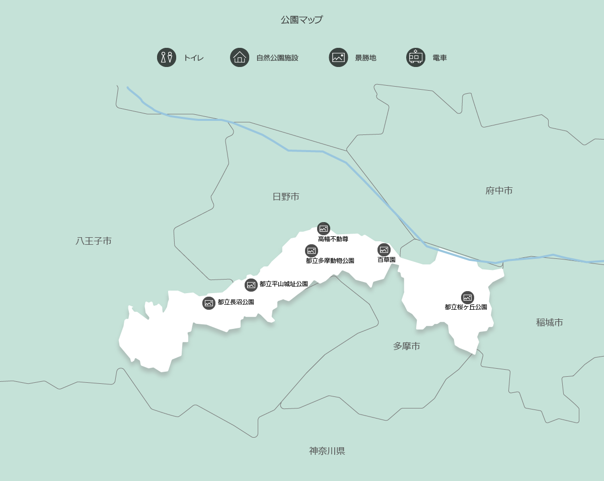 都立多摩丘陵自然公園の地図